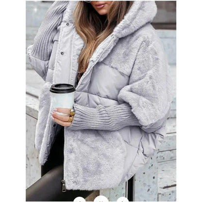 Elegant Jacket for Women Streetwear 2025 Autumn and Winter New Fashion Casual Zipper Loose Jacket Hooded Long Sleeve Coats