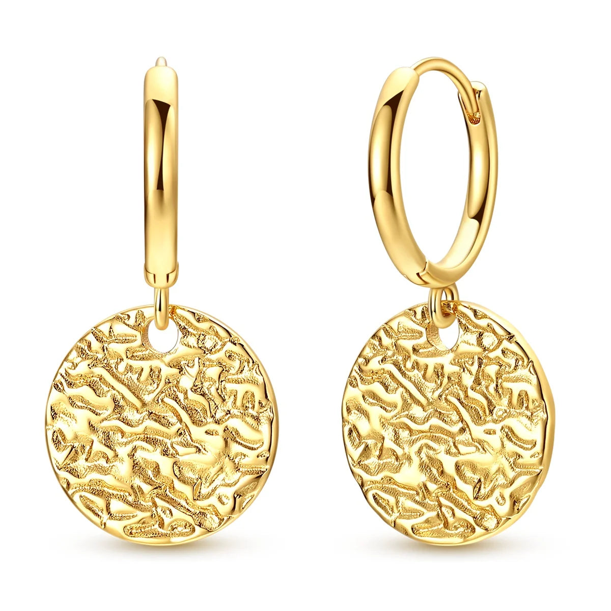 925 Sterling Silver Gold Drop Earrings For Woman Flower Round Sun Hoop Earring Pendientes Classic Original Woman Jewelry Gift