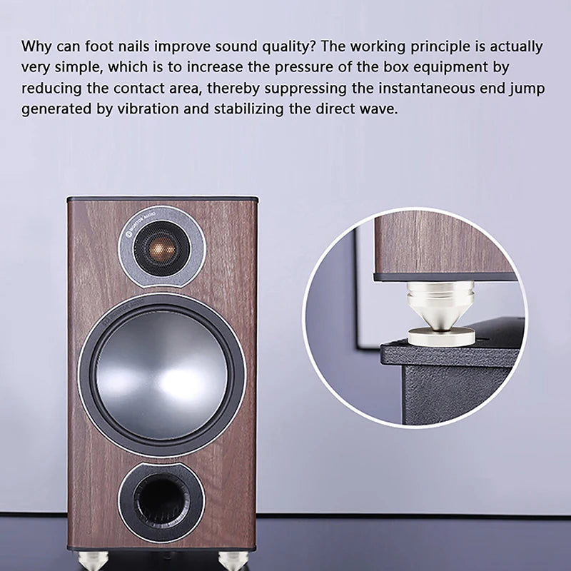 1 Set Of Audio Stand Speaker Tip Vertical Foot Audio Speaker Repair Parts Rotary Stand Shock Absorber Nail And Pad Accessory