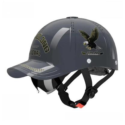 New motorcycle helmet sunshade, electric bicycle riding motorcycle breathable retro hard duckbill cap semi helmet fashionable