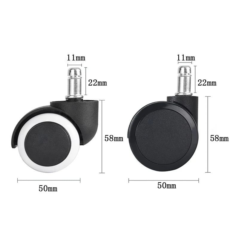 5pcs 2 inch Universal Swivel Caster Wheels Replacement Gaming Chair Office Chair Casters Trolley Rollers Furniture Hardware