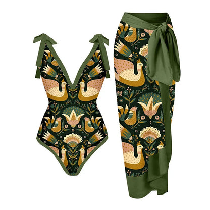 2023 New Arrival Push Up Women Bikini Set Floral Printed Ruffle Bikinis Strappy Bandage Swimwear Brazilian Biquini Bathing Suit