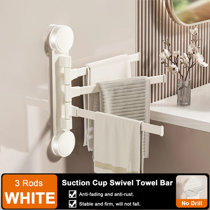 Towel Rack Rotatable Towel Holder Aluminum 2/3/4/5-Bar Towel Hanger Kitchen Bathroom Hanging Wall Mounted Suction Cup