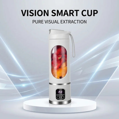 Portable USB Rechargeable Mini Blender & Juicer with Digital Display & 12-Blade System - Suitable for Travel, 3 Modes, USB- Oper