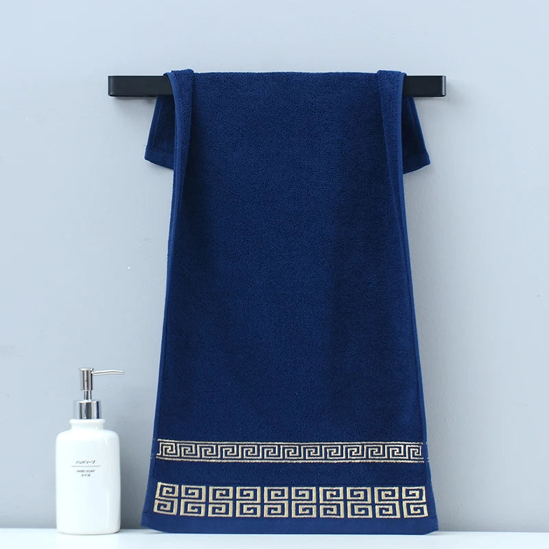 1/4/6pcs Embroidered Cotton Towel Set Bathroom 34x74cm/70x140cm Bath Towel Cover Personalized Sport Gift Big Towels Blue Green