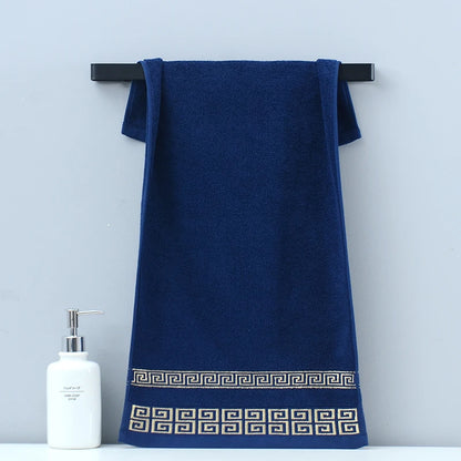 1/4/6pcs Embroidered Cotton Towel Set Bathroom 34x74cm/70x140cm Bath Towel Cover Personalized Sport Gift Big Towels Blue Green
