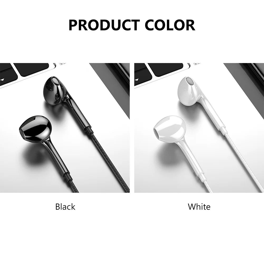 In-ear 3.5mm Wired Headphones Bass Stereo With Built-in Microphone Earphones For Mobile Phone Smartphones Wire Headset