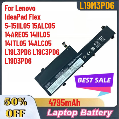 4795mAh L19M3PD6 Battery For Lenovo IdeaPad Flex 5-15IIL05 15ALC05 14ARE05 14IIL05 14ITL05 14ALC05 L19L3PD6 L19C3PD6 L19D3PD6