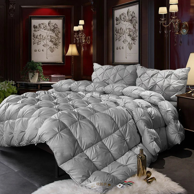 Soft Duvet Luxury 100% Goose Down Blanket King Queen Twin Size Comforter Bedding Filler Bread Shape Super Warm Quilt