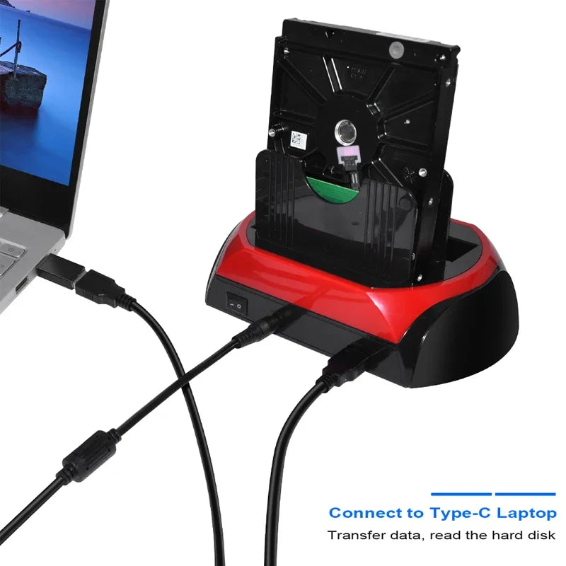 Hannord All in 1 HDD Docking Multifunc 2.5/3.5'' SATA Multi-Function HDD Docking Station IDE&SATA Hard Disk Base USB HUB Reader