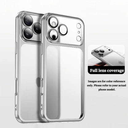 Luxury Plating Clear Phone Case For iPhone 17 14 15 13 16 Pro Max Hard Cases For iPhone17 Pro Max 16Pro Shockproof Matt Cover