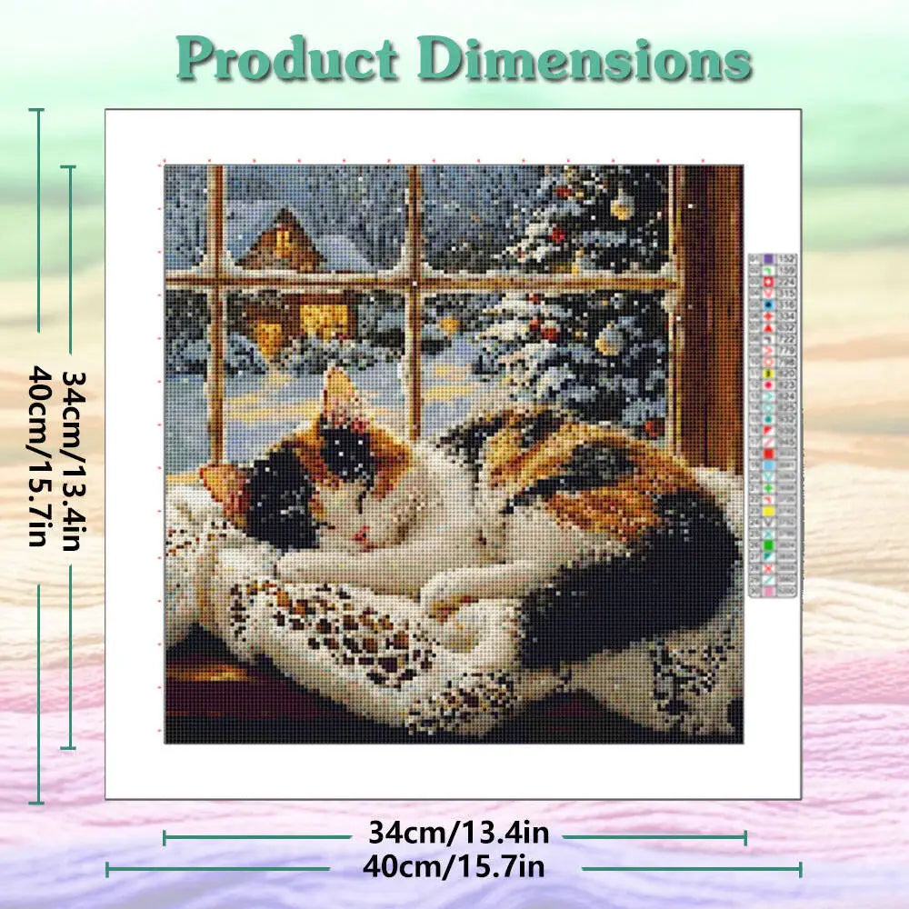 Cross Stich Kits Sleeping Cat 11CT Embroidery Sets Patterns Needlework DMC Threads Picture Printed Canvas Christmas Gift