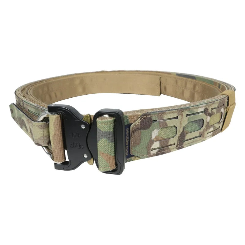 DRAGON EDGE Men's Tactical Duty Waist Belt Nylon Fabric Light Weight Belt with Quick Release Alloy Buckle