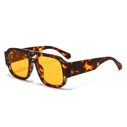 Protective Glasses 1/4 Sets Large Frame Double Bridges Square Sun Glasses Women Candy Color Men Eyeglasses Outdoor Sports Shades