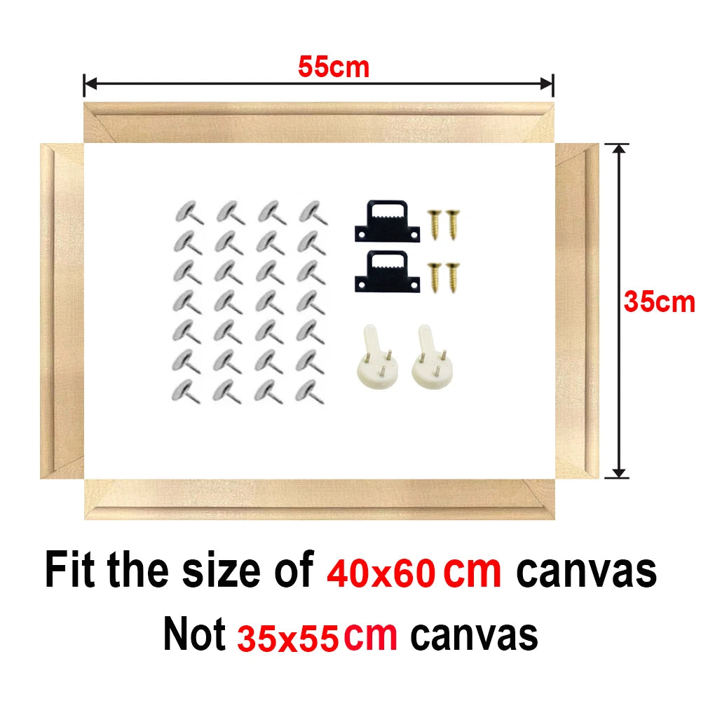 35x55cm Wood Frame For 40x60cm Canvas Oil Painting Picture Nature DIY Frame For Diamond Painting Picture Wall Art Decor