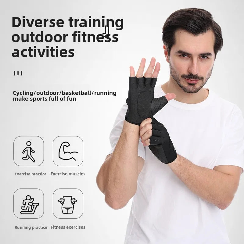 Workout Gloves for Men Women, Ventilated Sports Gym Gloves with Non-Slip Silicon Grip Great for Fitness, Weight Lifting, Cycling