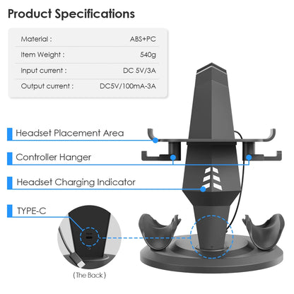 VR Glasses Charging Station Storable Gamepad VR Device Accessories Desktop Display Stand For Quest2/Quest3