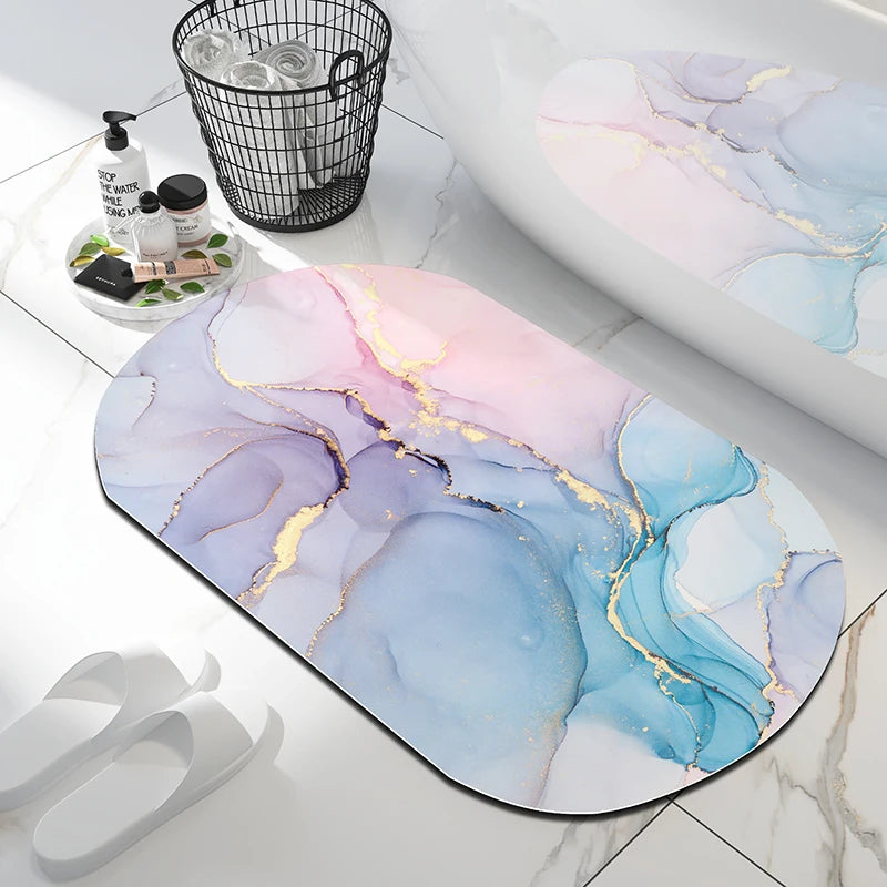 Soft Bathroom Mat Diatomaceous Earth Floor Mats Bathroom Rugs Super Absorbent Toilet Carpet Door Bath Foot Mats Non-slip Shower