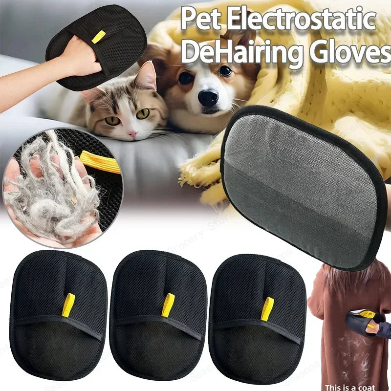 Pet Hair Removal Gloves Static Free Bidirectional Brushing Grooming Tool for Dog Cat Sofa Carpet Clothes Cleaning grooming glove