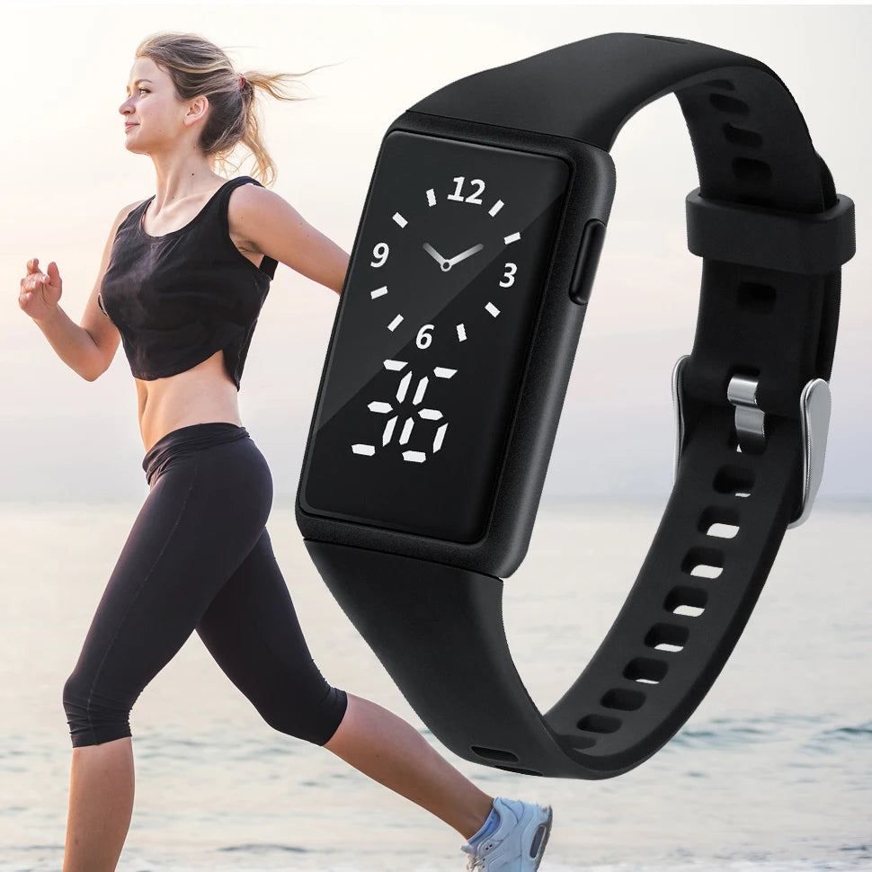 Electronic Sport Watch Multifunctional Easy Read Lightweight Mini Electronic Display Digital Watch for Women's Sports Wristwatch