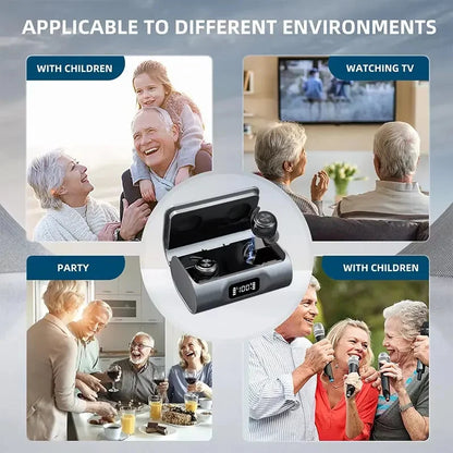 Old People Noise Reduction Earphones Magnetic Charing Volume control Audio enhancement Personal Sound Amplification Device