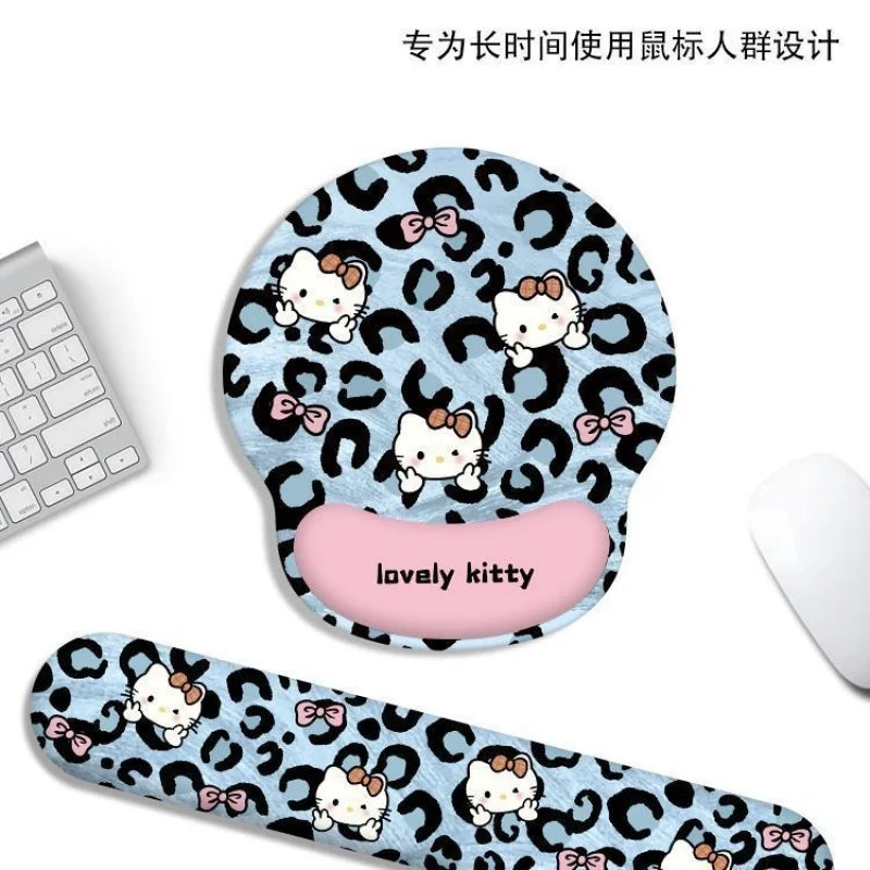 Cartoon mouse pad for girls, with a wrist rest, memory foam hand support, and a thickened wrist rest; suitable for office and ga