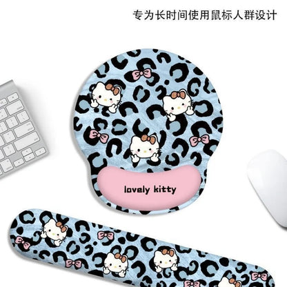 Cartoon mouse pad for girls, with a wrist rest, memory foam hand support, and a thickened wrist rest; suitable for office and ga