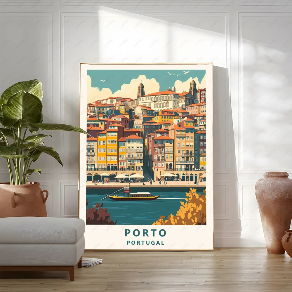 Pictures Portugal Painting Poster Room Decor Home Decoration Interior Wall Art Printing Waterproof Bathroom BedRoom Posters Gift