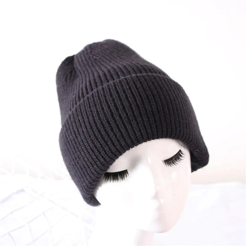 New winter adult casual beanie cap Outdoor lady knitted hat Thick warm comfortable