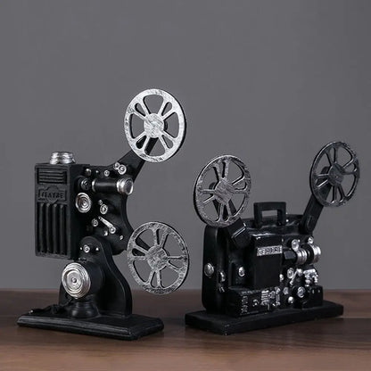 Resin Craft Movie Film Projector Sculpture Exquisite Lightweight Cinema Projector Ornaments Handmade Projector Model Home Decor