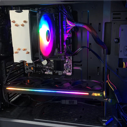 TEUCER VC-C270H Computer Graphics Card Bracket ARGB 5V 3Pin Addressable Headers GPU Silent Cooling Fan for Most Graphics Cards
