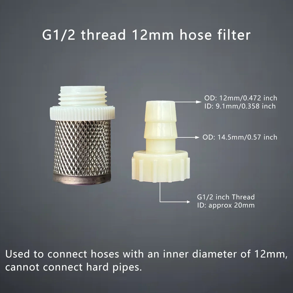 1 Set Hose Stainless Steel Filter 6mm 8mm 10mm 12mm 16mm 20mm for Fish Tank Aquarium Garden