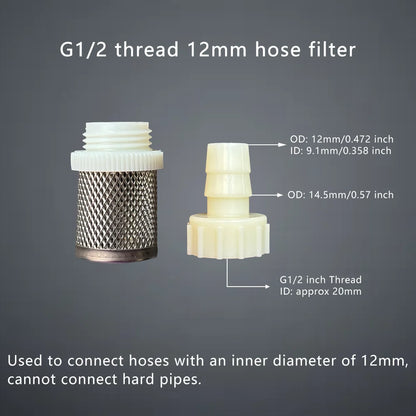 1 Set Hose Stainless Steel Filter 6mm 8mm 10mm 12mm 16mm 20mm for Fish Tank Aquarium Garden