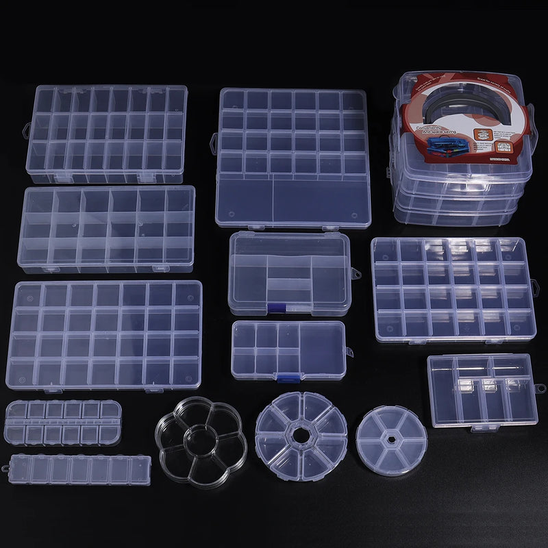 1pcs Transparent Plastic Storage Box Multifunctional Jewelry Box For Jewelry Organizer Storage Small Item Supplies Container Box