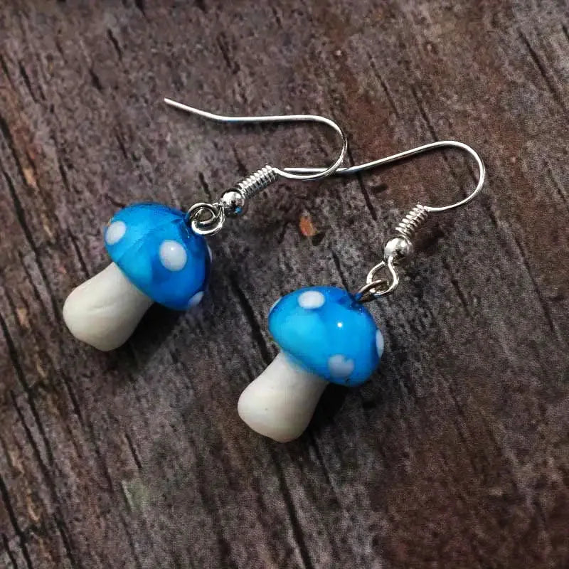 1 Pairs Mushroom Earrings for Women Long Pendant Mushroom Earrings Colorful Earrings Creative Funny Earrings Cute Weird Earrings