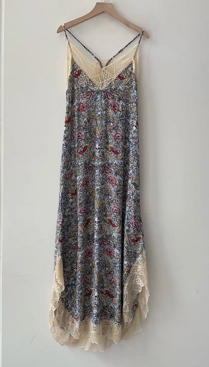 100% Viscose Long Dress Women Slit Floral Skull Wings Printed Elastic High Waist V-neck Lady Long Sleeve Dress 2025 Spring