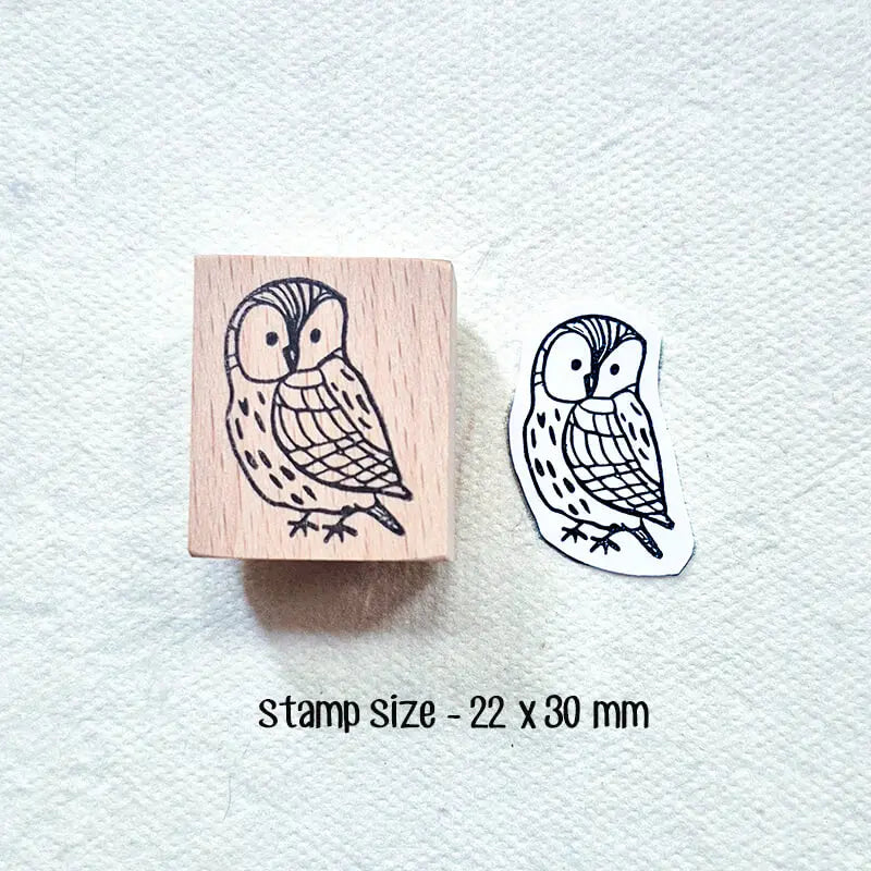 Stamp Scrapbooking Night Owl Journaling Supplies Kawaii Stationary Birds Wooden Stamps