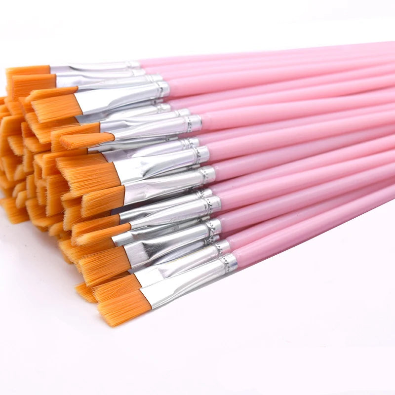 20/30pcs Small Fine Nylon Hair Detail Flat Paint Brush for Drawing Watercolor Brushes Paint Brushes Pen for Art Stationery