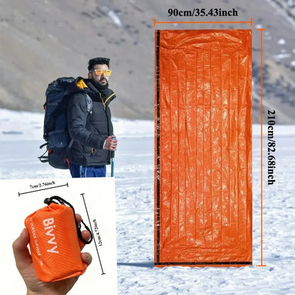 Portable Waterproof Emergency Survival Sleeping Bag Outdoor Edc Camping Gear Thermal Sack First Aid Rescue Kit Mylar Blanket