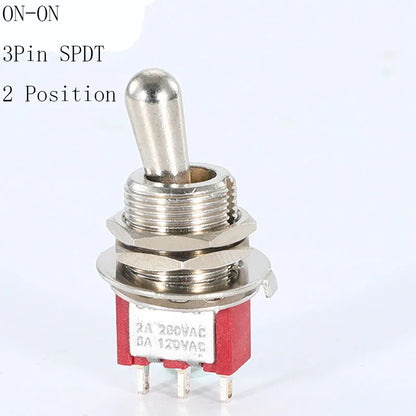 5Pcs SH T80-T Series Standard Lever Mini Toggle Switch 12mm Panel Mount 5A 125VAC