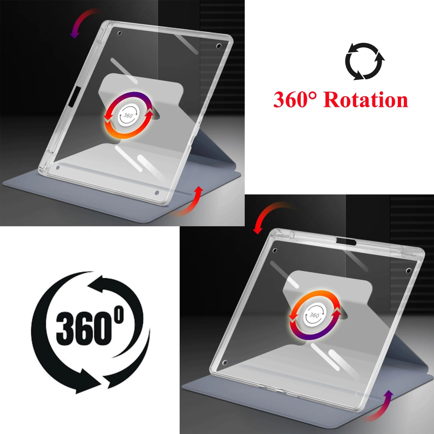 Rotation Acrylic Case For Kindle Scribe 2024 2022 Case 10.2 inch PU Leather Auto Wake Sleep Ebook Cover Funda with Pencil Holder