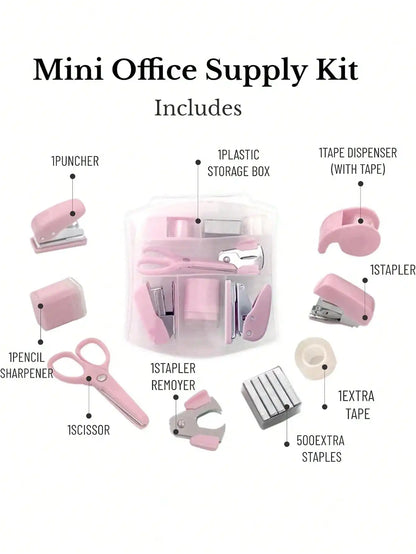 8pcs Mini Office Supply Kits Mini School Supplies – includes Mini Stapler,Scissors, Staple Remover, Staples, Tape Dispenser