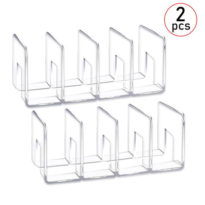 2pcs Clear Plastic Purse Handbag Organizer 4 Sections Bag Closet Shelf Divider Purse Display Stand Handbag Storage Organizer
