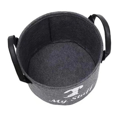 Felt Pet Toy Box Pet Toy Storage Basket Dog Toy Box Special Storage Basket for Organizing Pet Supplies Blanket Pet Storage Box