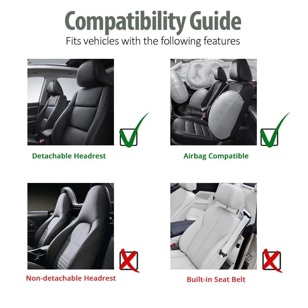 AUTOYOUTH 7PCS Universal Car Seat Cover Fashion Tire Indentation Car Seat Cover Fit for Cars Trucks & SUVs Automotive Interior
