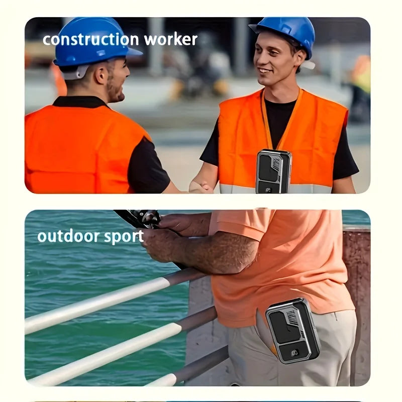 Waist Clip Fan Personal Belt Clip Fan Mini Portable Wearable Hanging Neck Fan for Outdoor Works Hiking Camping USB Rechargeable