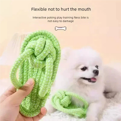 Pet Cotton Rope Slipper Knot Toy For Small Dogs Interactive Chew Toy Dental Clean Teeth Grind Tartar Control Non Toxic Dog Toys