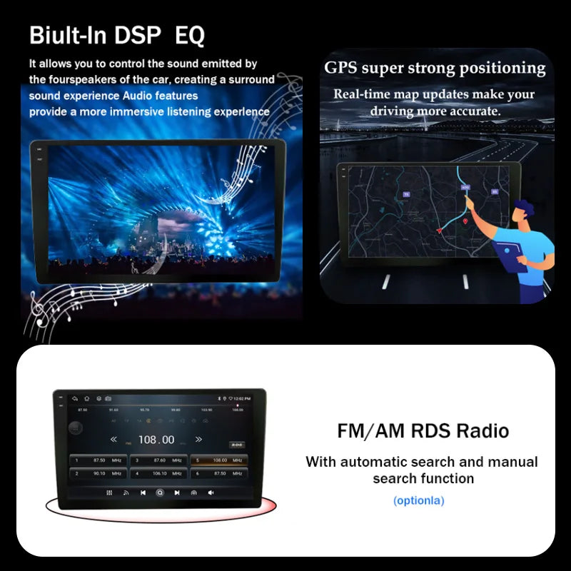 GPS Navigation Android 15 For Honda Edix FRV 2004-2009 BT Carplay Car Radio Multimedia  Head Unit WIFI Video Player 4G DSP Audio
