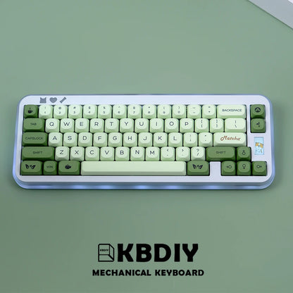 KBDiy 143 Keys/Set Russian Japanese Korean Matcha Keycap Green KOA PBT Keycaps for Mechanical Keyboard Caps for GMK67 GMK64 61