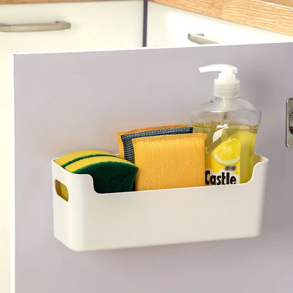 WORTHBUY Multifunctional Plastic Kitchen Storage Organization Punch Free Wall-Mounted Cabinet Storage Box For Kitchen Accessorie